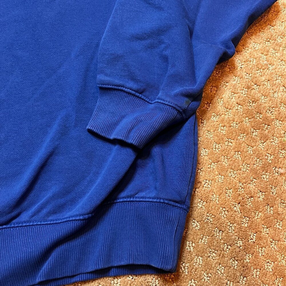 VTG Michagan Mackinaw Island 1/4 Zip Mock Neck Sweatshirt Mens XL Blue Classic - Picture 5 of 8